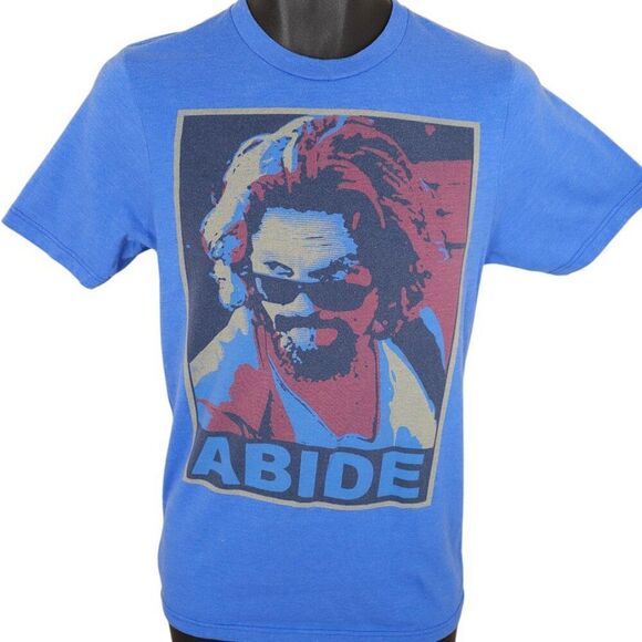 The Big Lebowski T Shirt Mens Size Small Blue Abide The Dude Comedy Movie - Picture 2 of 6